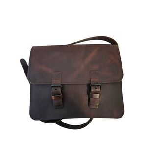 Barbara Wiggins of London brown leather satchel crossbody.